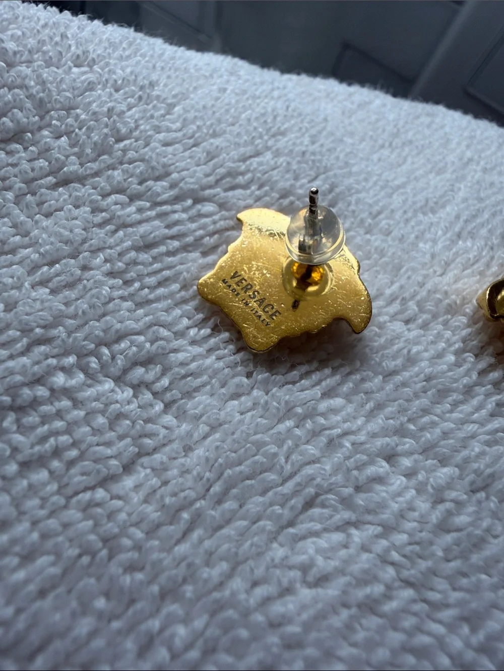 VERSACE Gold Medusa Head Stud Earrings AUTHENTIC